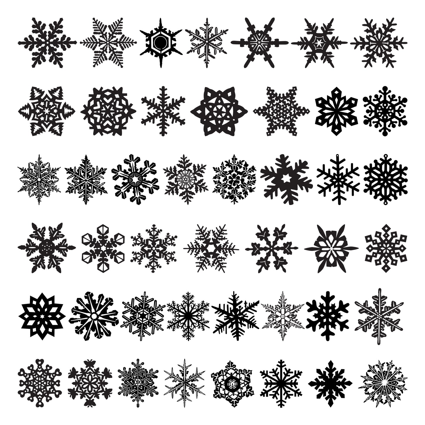 Snowflakes Ice Crystals DXF Files for CNC Machines-DXFforCNC.com
