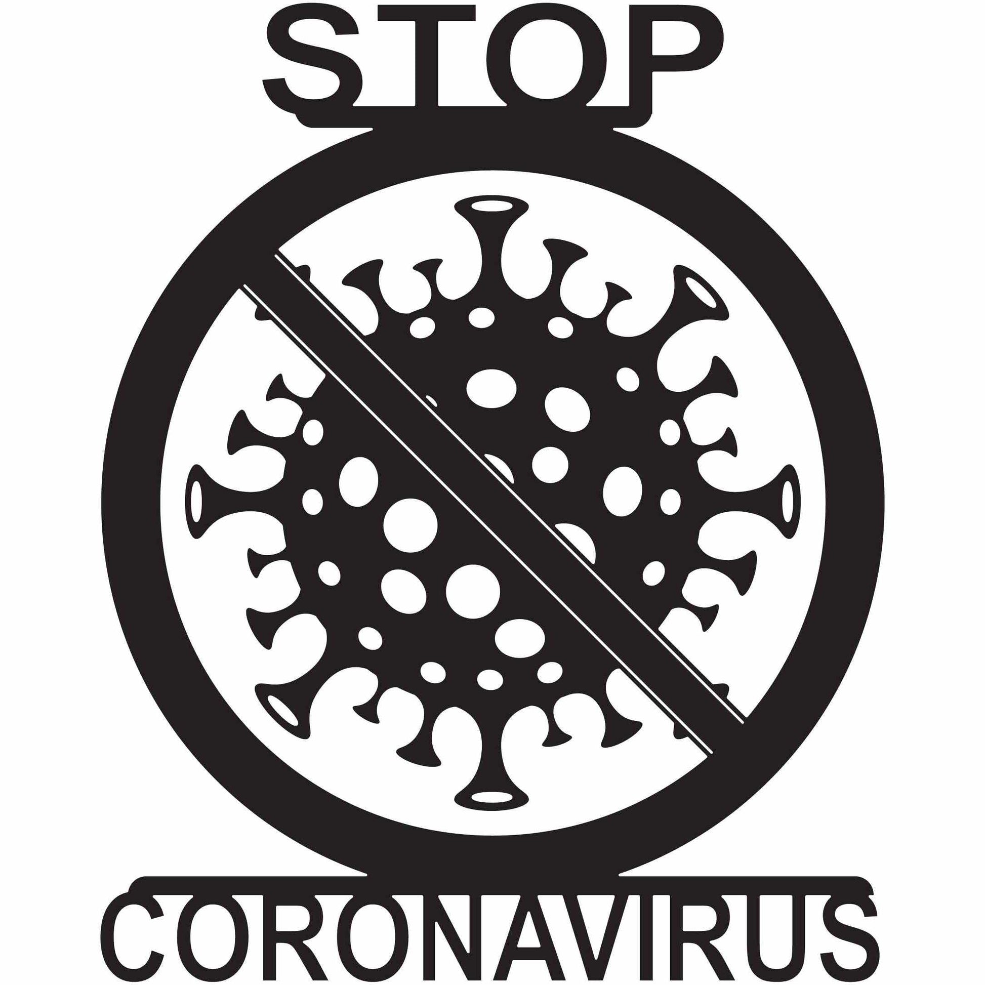Free Stop Coronavirus sign Pandemic-DXF files Cut Ready for CNC-DXFforCNC.com