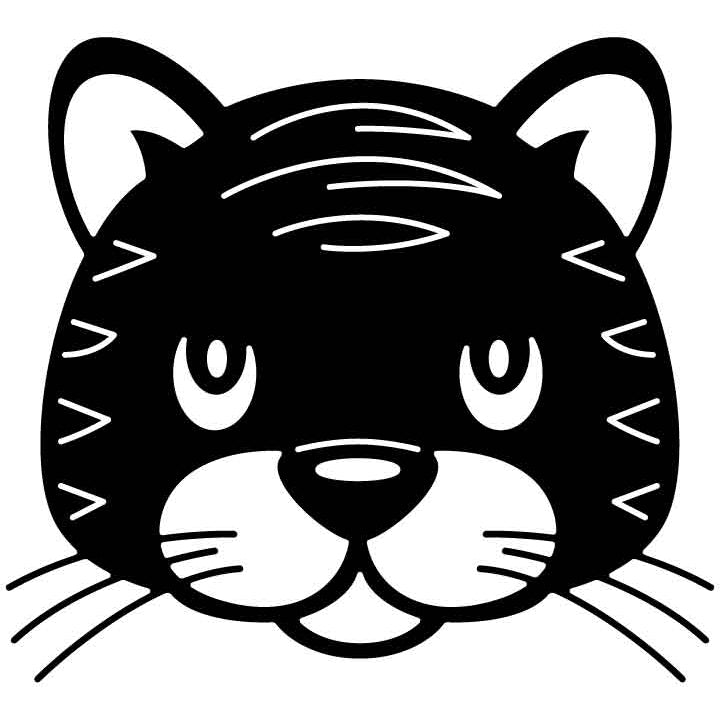 Tiger Face Free DXF File for CNC Machines-DXFforCNC.com