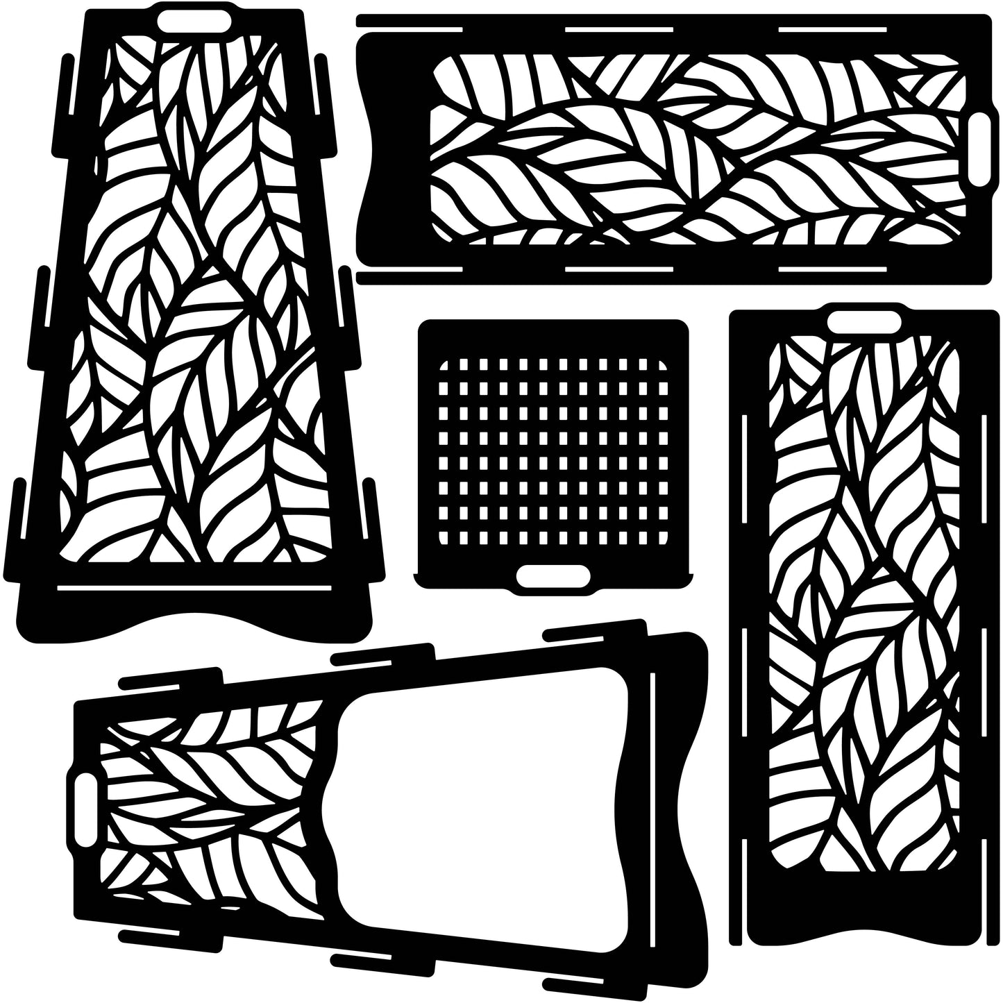 Fire Pit Vertical Collapsible Portable Ornaments Leaves-dxf files cut ready