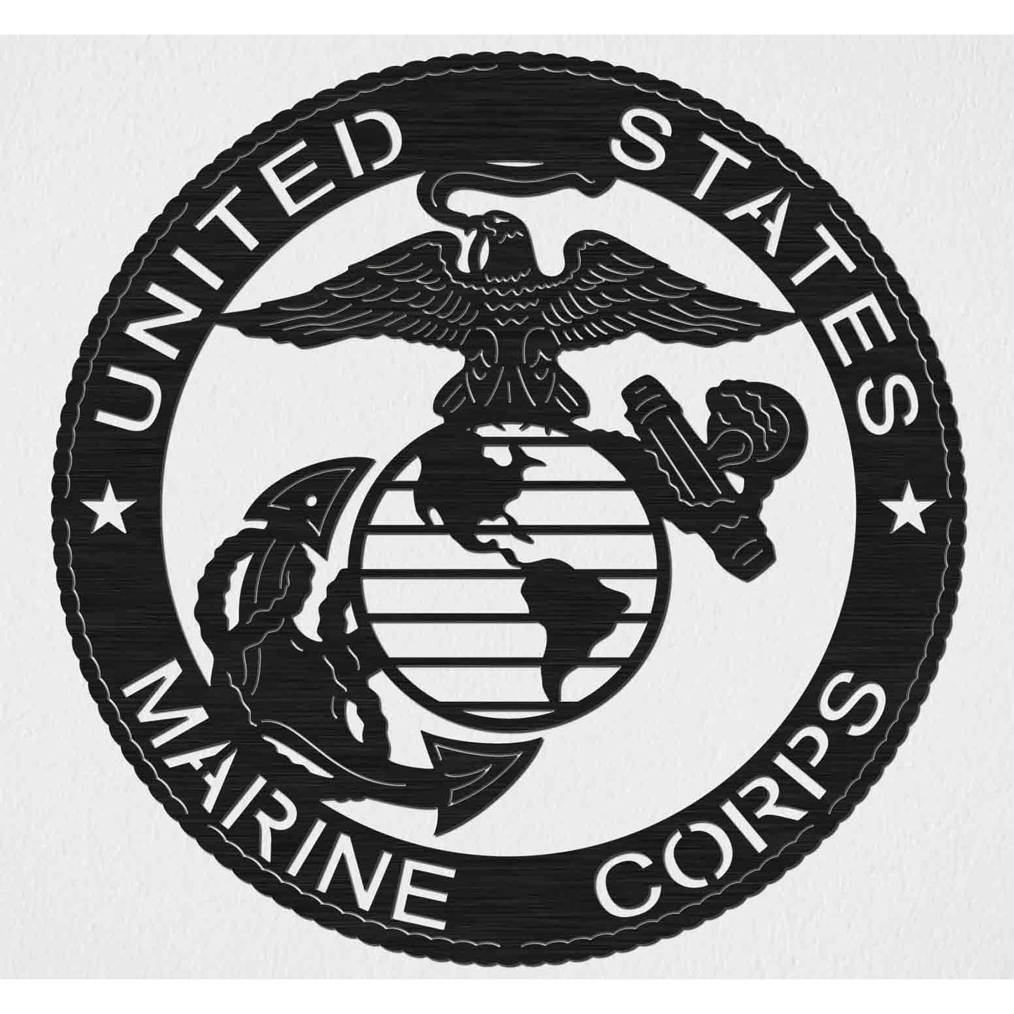 US Marine Corps with Eagle, Earth and Anchor Badge - DXF files Cut Ready CNC Designs -DXFforCNC.com 