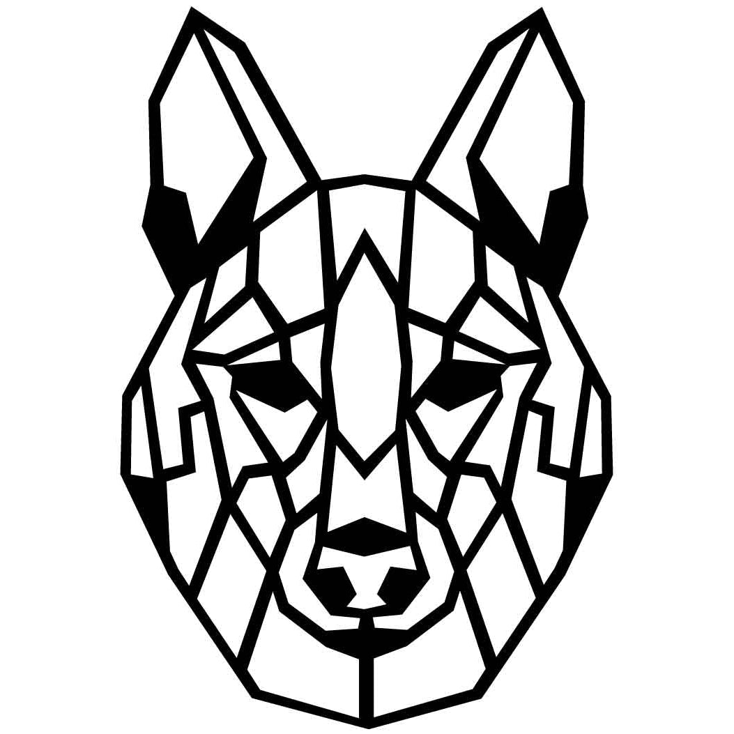 Wolf Face Geometric-DXF files Cut Ready for CNC-DXFforCNC.com