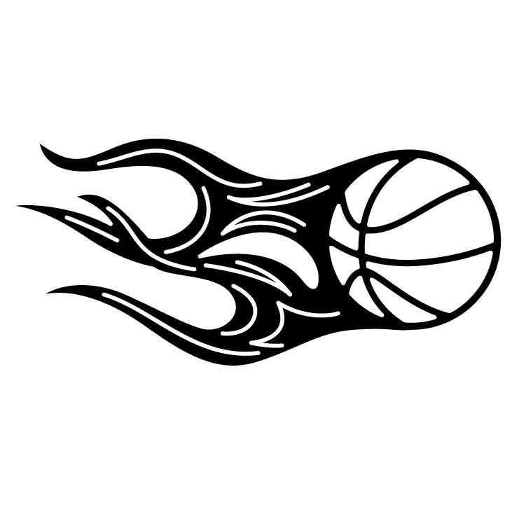 Basketball With Flames-DXFforCNC.com