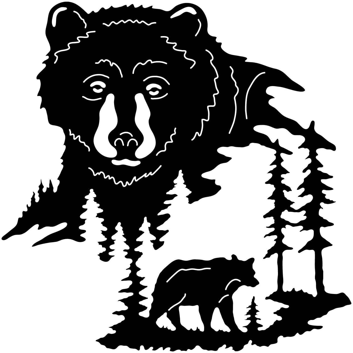 Bear and trees-DXFforCNC.com-DXF Files cut ready cnc machines
