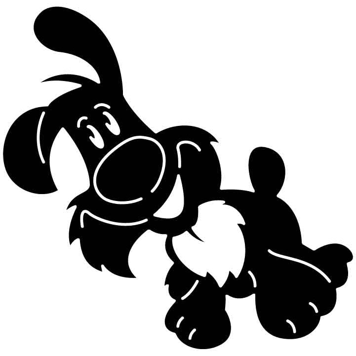 Beige Coloured Cartoon Dog-DXFforCNC.com