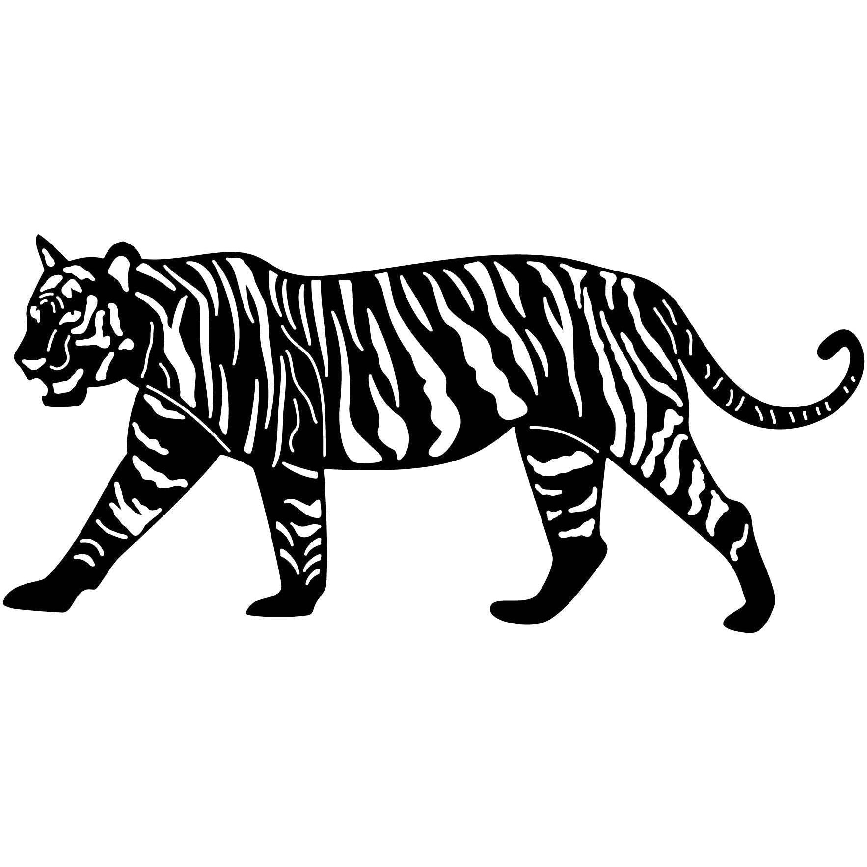 Bengal Tiger Walking-DXFforCNC.com-DXF Files cut ready cnc machines