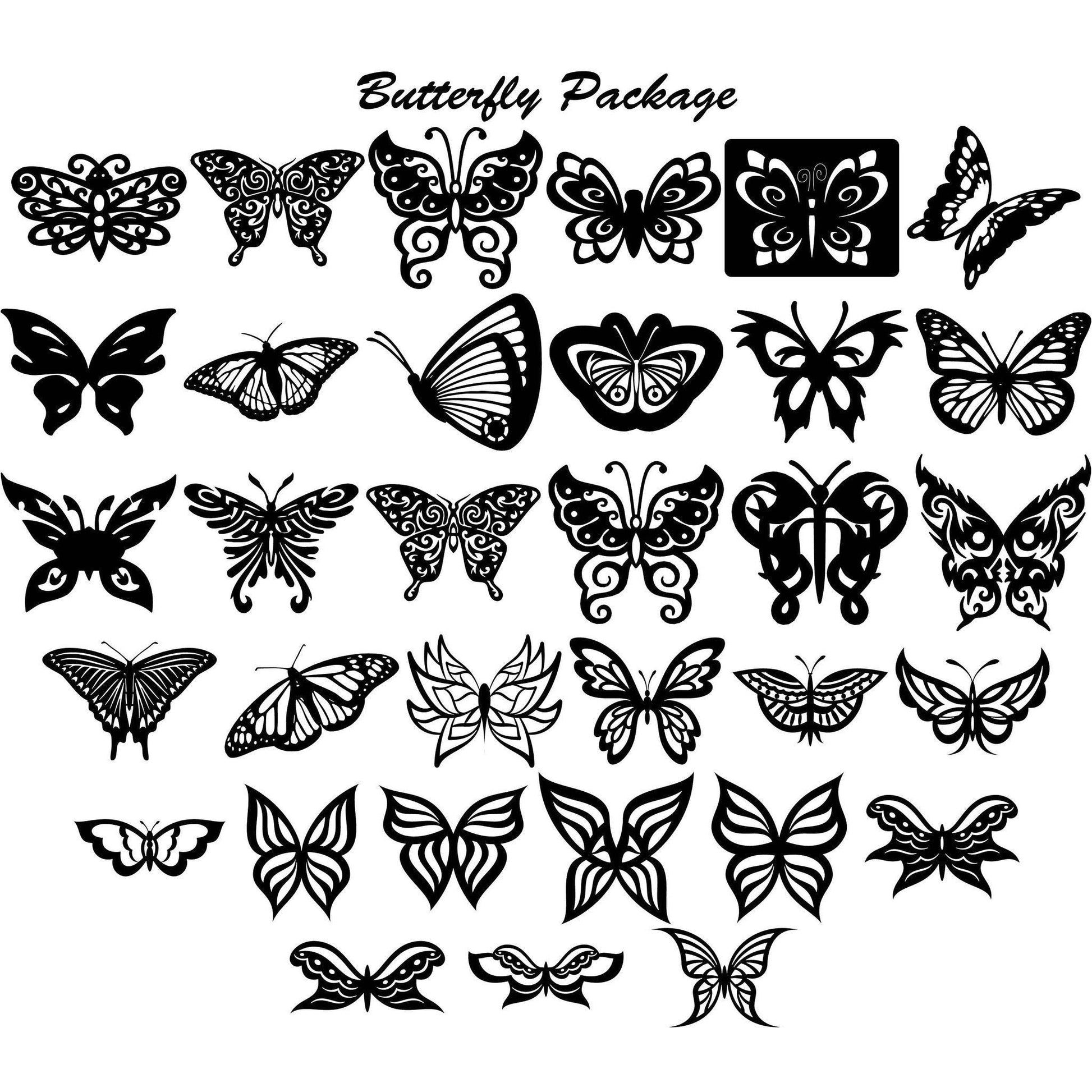 Butterfly Ornaments Decor-DXFforCNC.com-DXF Files cut ready cnc machines