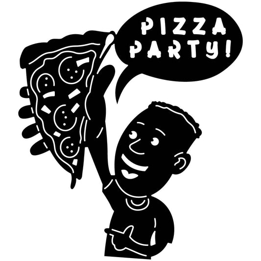 Children Enjoying Pizza Party-DXFforCNC.com