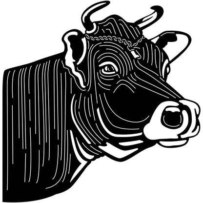 Cow Face-DXF files cut ready for cnc machines-dxfforcnc.com