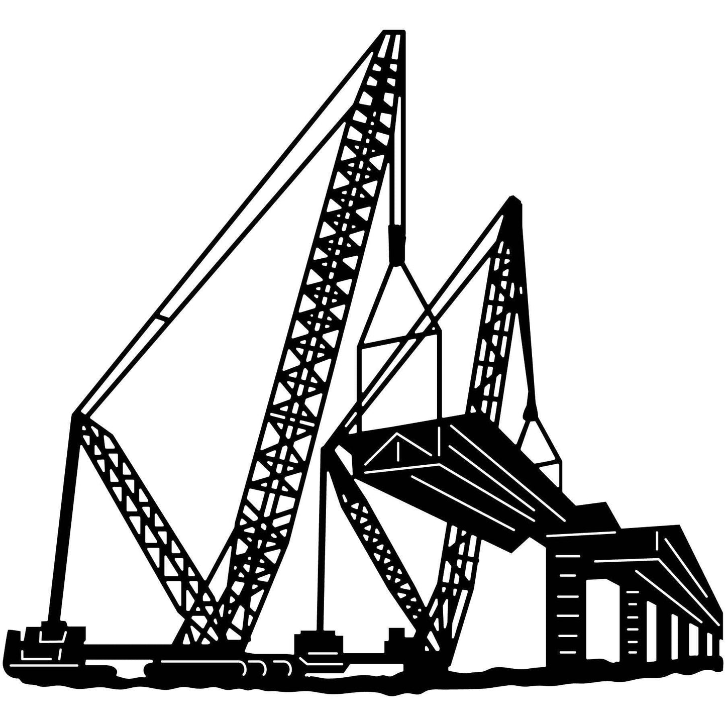 Cranes and Building Bridge Scene-DXFforCNC.com-DXF Files cut ready cnc machines