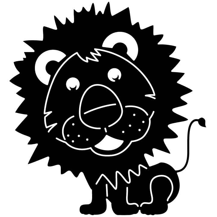 Cute Lion Art-DXFforCNC.com