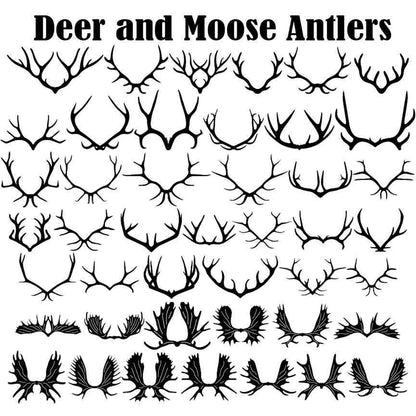 Deers and Mooses Antlers with Shield and Arrows-DXFforCNC.com-DXF Files cut ready cnc machines