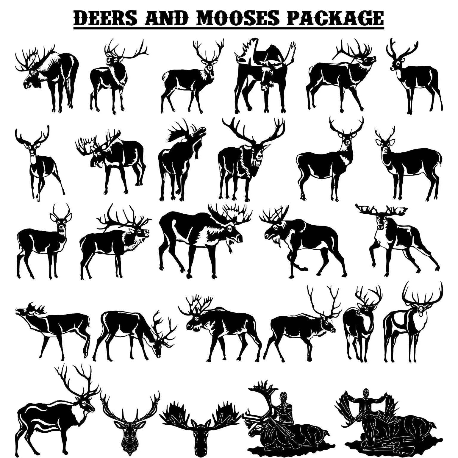 Deers and Mooses-DXFforCNC.com-DXF Files cut ready cnc machines