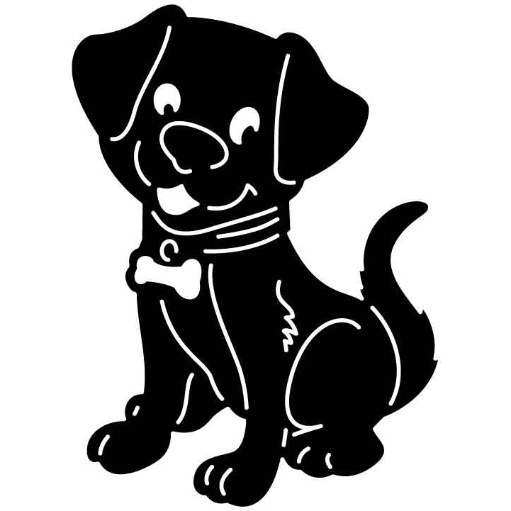 Dog With Golden Bone Collar-DXFforCNC.com