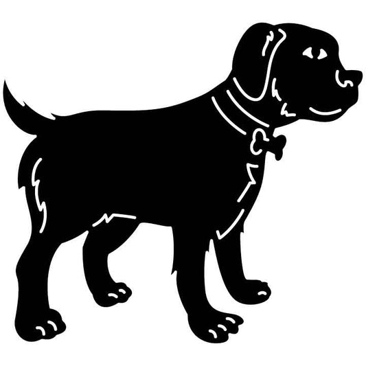 Grey Dog Red Collar-DXFforCNC.com