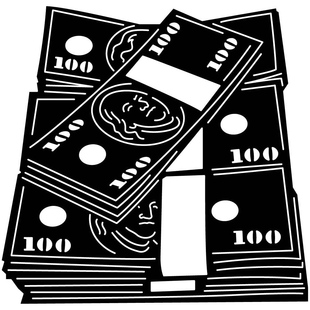 Hundred Dollar Bills Stack-DXFforCNC.com