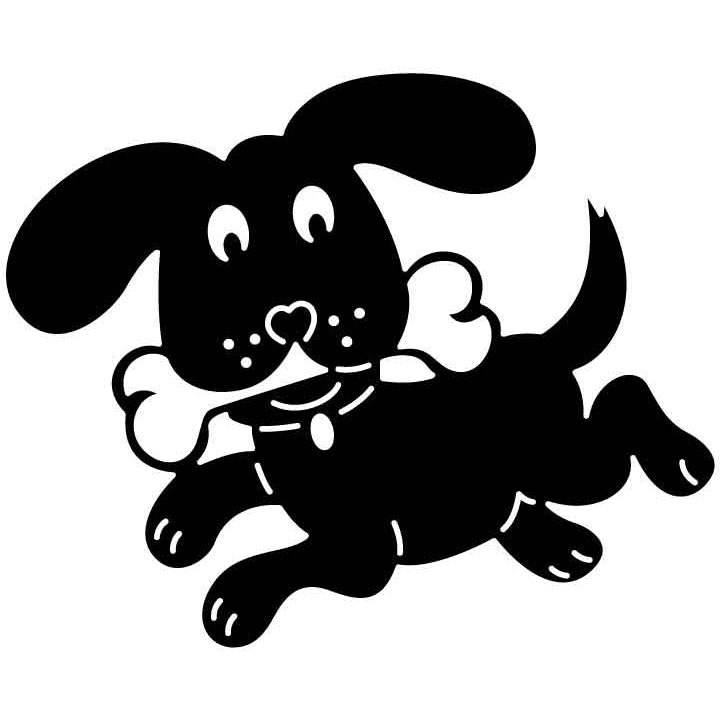 Jumping Dog With Bone-DXFforCNC.com
