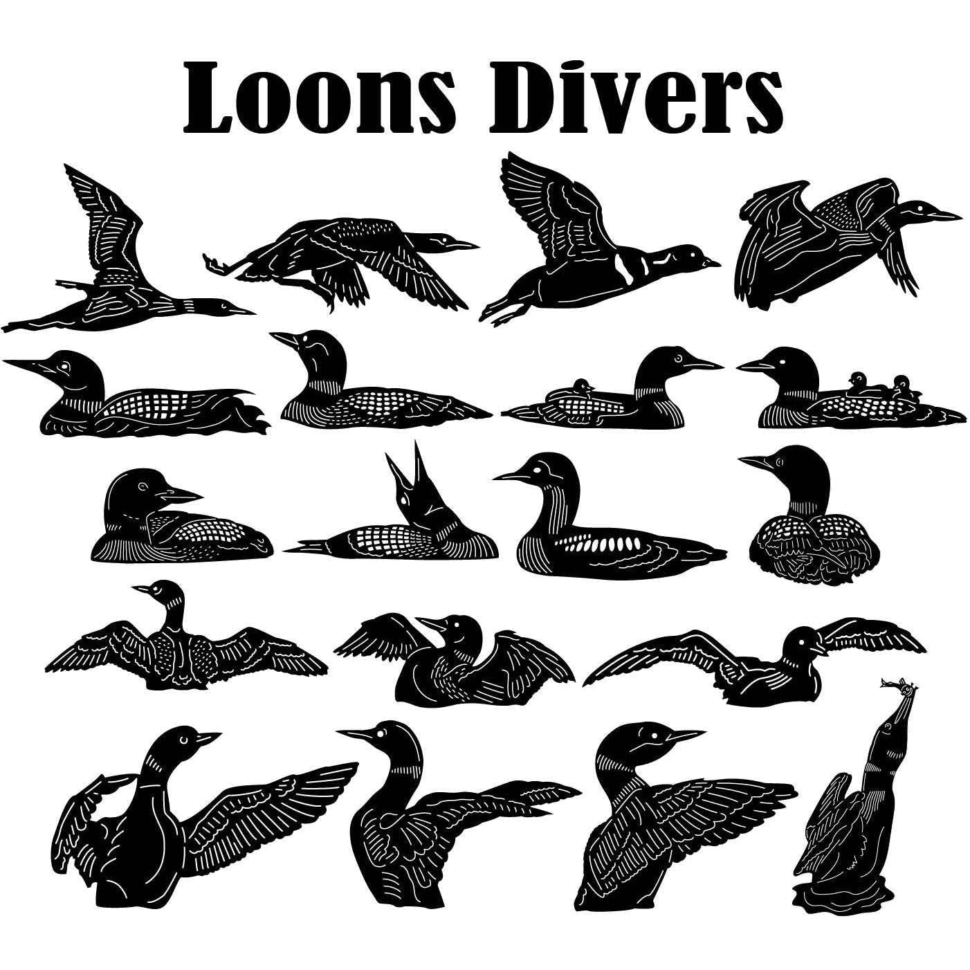 Loons Divers-DXFforCNC.com-DXF Files cut ready cnc machines