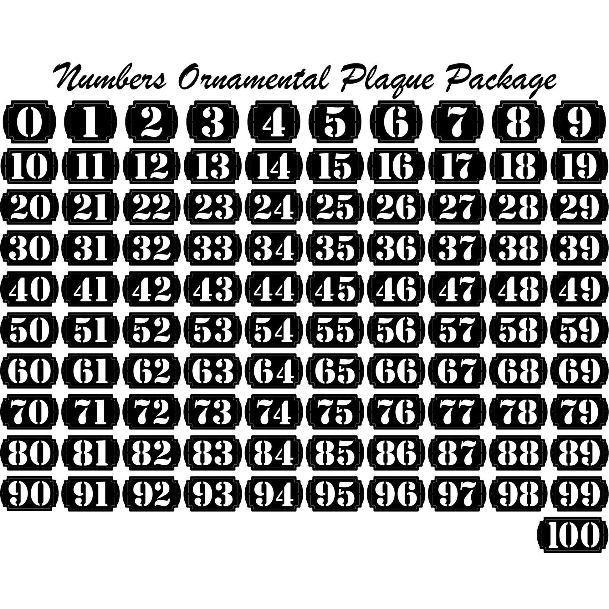 Numbers Plaque Ornamental square-DXFforCNC.com-DXF Files cut ready cnc machines