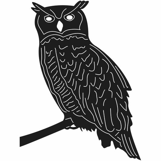 Owl Bird on Branch Free-DXF files Cut Ready CNC Designs-DXFforCNC.com
