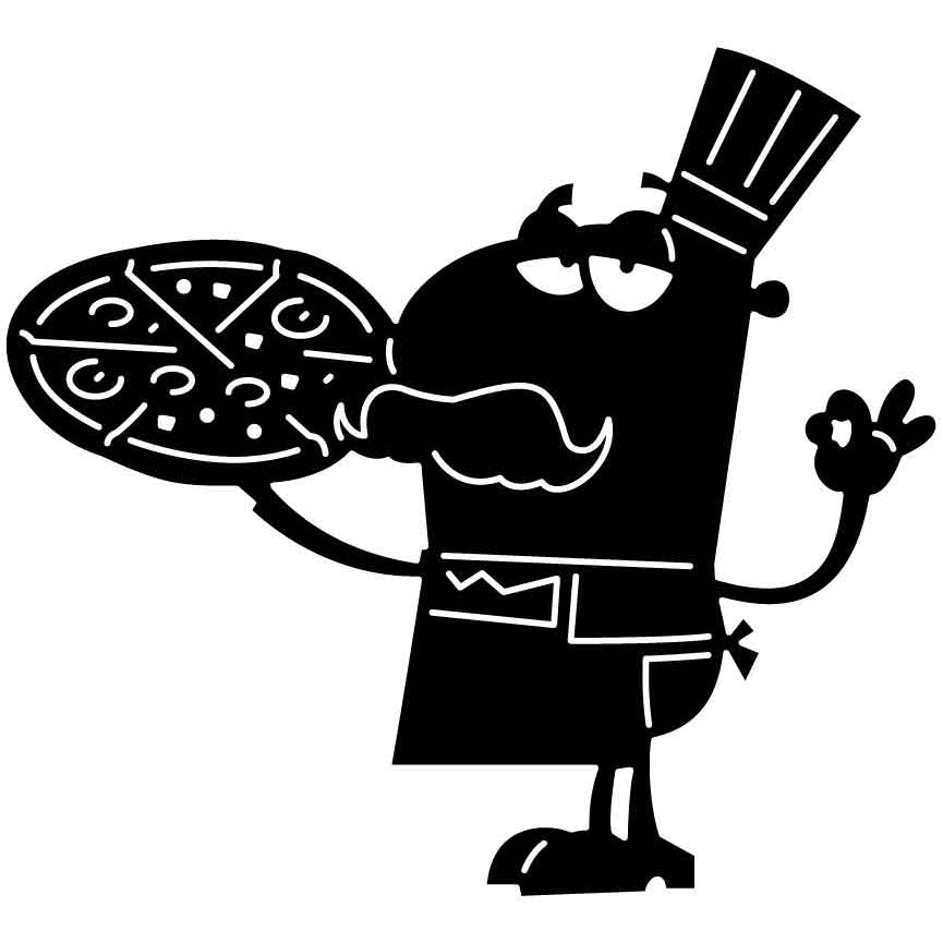 Pizza Chef Big Moustache-DXFforCNC.com