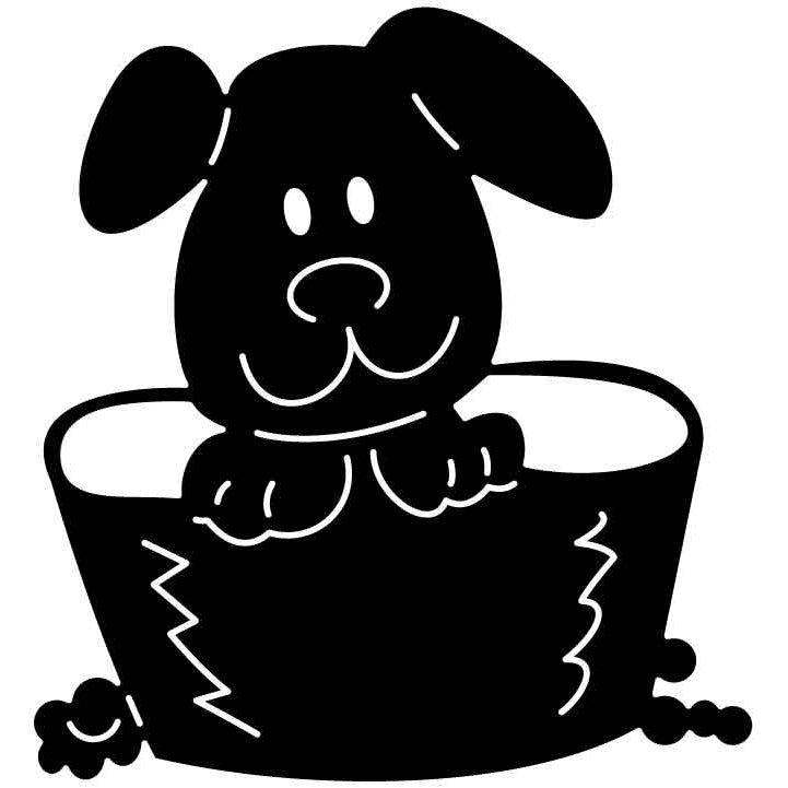 Puppy Bathing In Tub-DXFforCNC.com