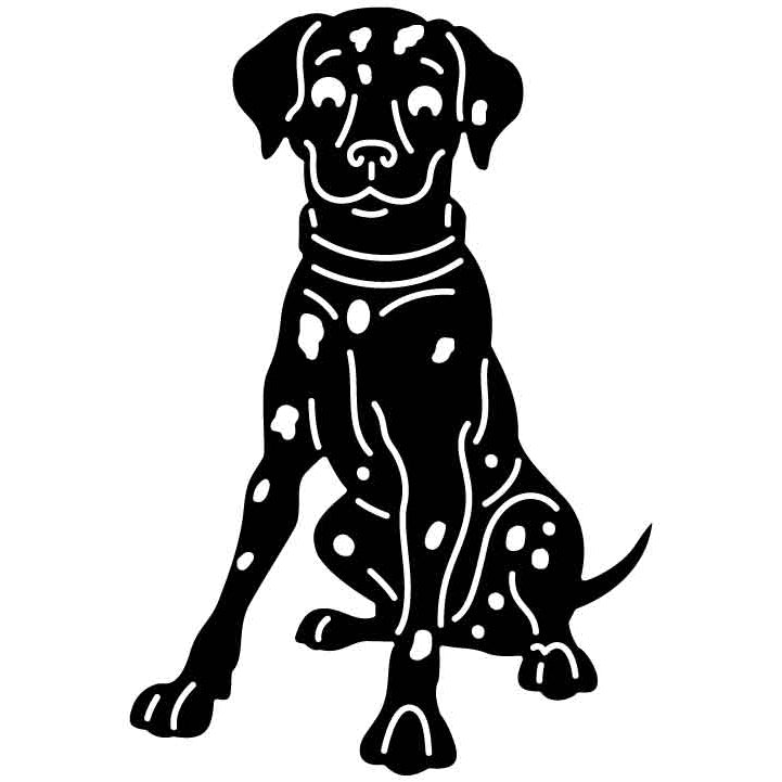 Red Collar Dalmatian Dog-DXFforCNC.com