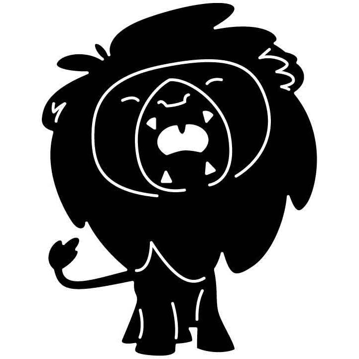 Roaring Cute Lion-DXFforCNC.com