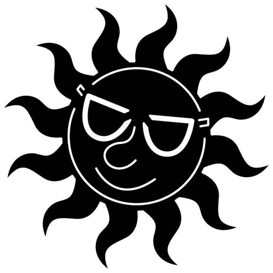 Smiling Sun With Glasses-DXFforCNC.com