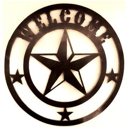 Free Welcome Stars in Circle-DXF files Cut Ready CNC Designs-DXFforCNC.com