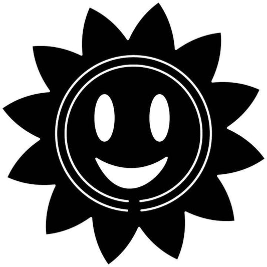 Sun Flower Smiley Face-DXFforCNC.com