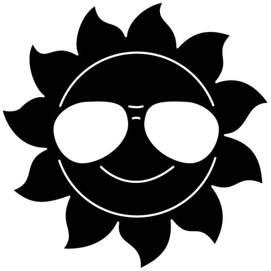 Sun With Aviator Sunglasses-DXFforCNC.com