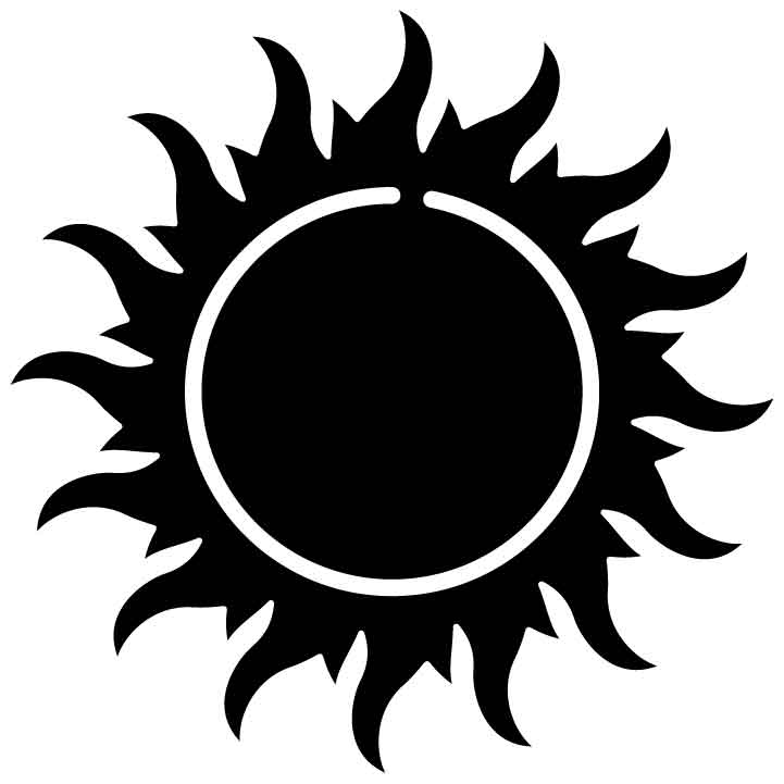 Sun With Orange Flames-DXFforCNC.com