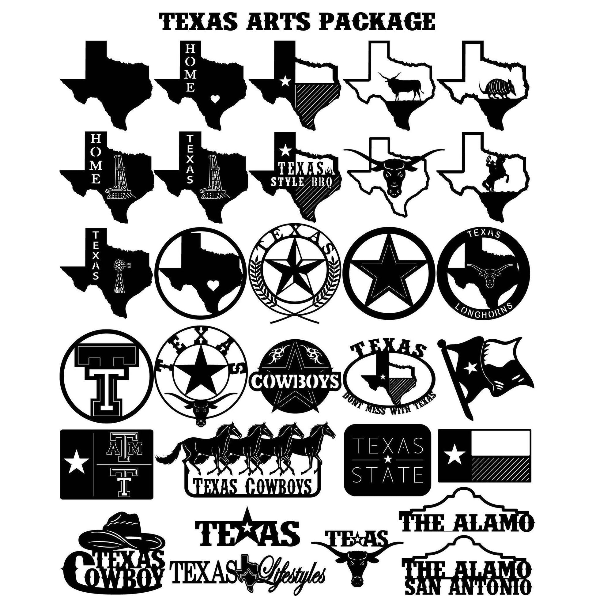 Texas Arts and Cowboys-DXFforCNC.com-DXF Files cut ready cnc machines
